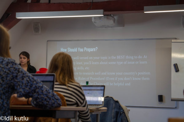 RIMUN training sessions prepare students for intense debates this weekend. Photo: Idil Kutlu